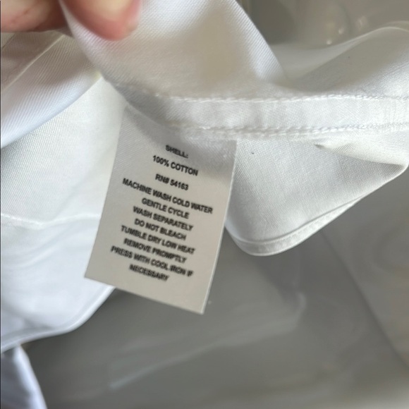 Calvin Klein White Fitted Button Down Shirt with Notched Collar - Picture 7 of 7